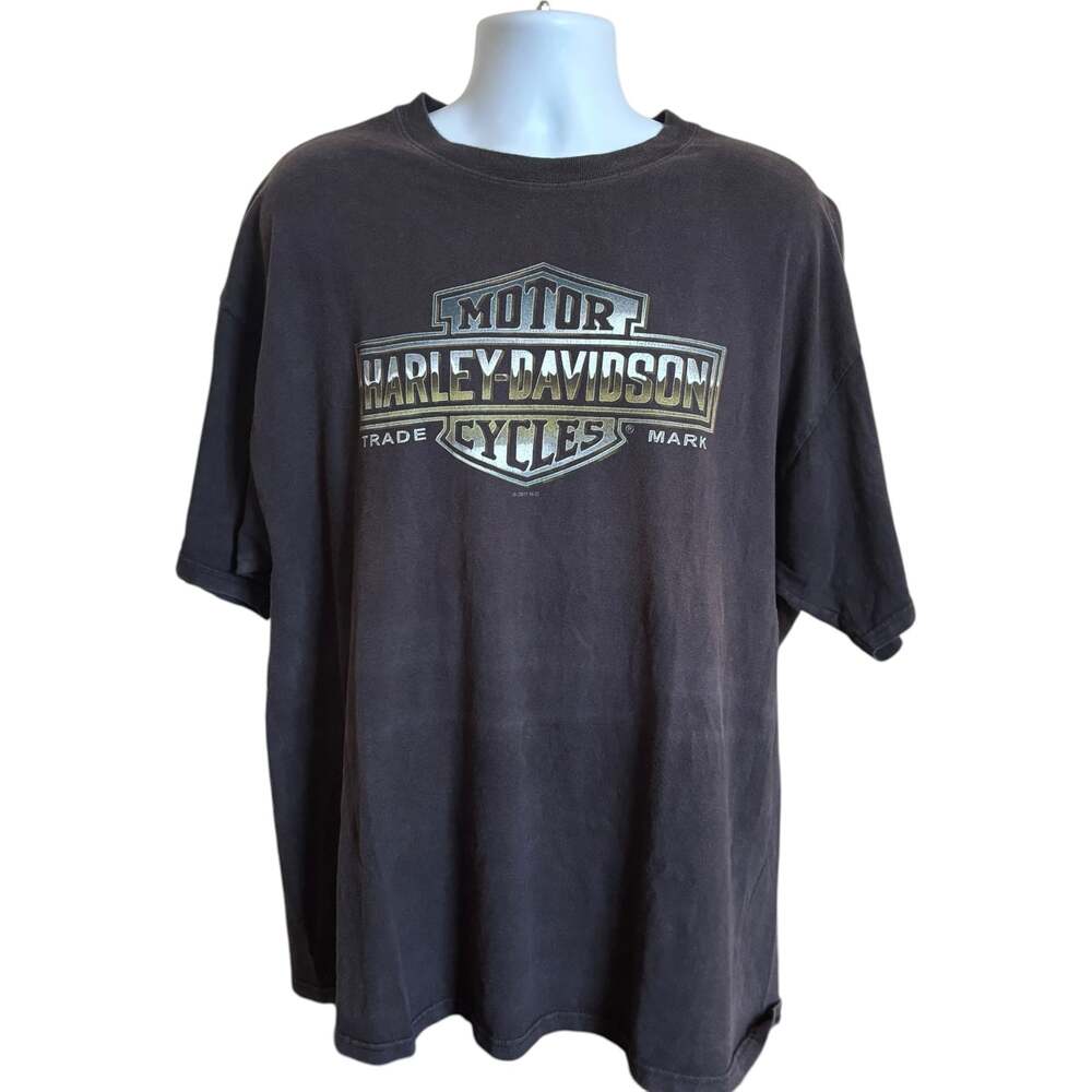 Harley-Davidson 2XL Biker Geneva Dealer Graphic Tee Black Boxy